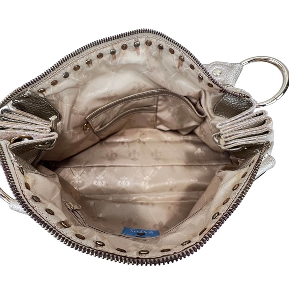 Kathy Van Zeeland Gold and Cream Shoulder Bag - Picture 4 of 12